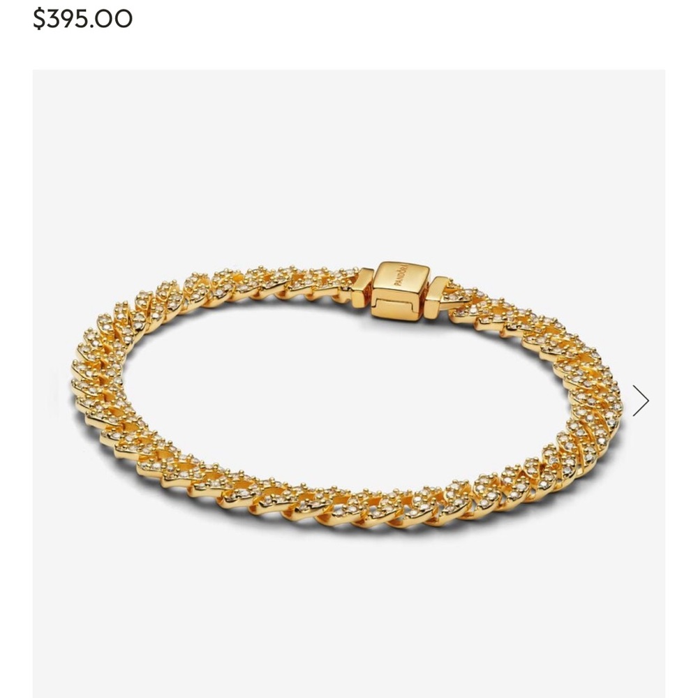 Pandora gold plated tennis bracelet